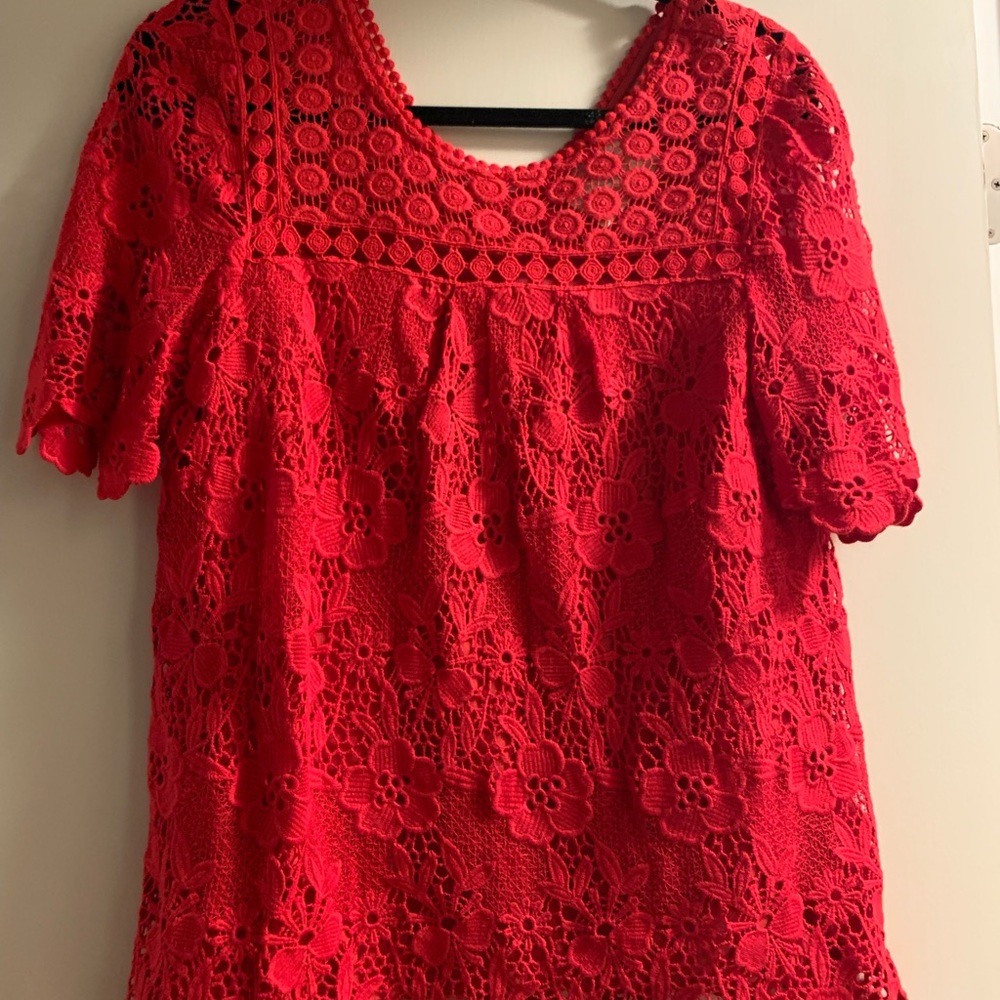 Anthropologie Vanessa Virginia red blouse size 8